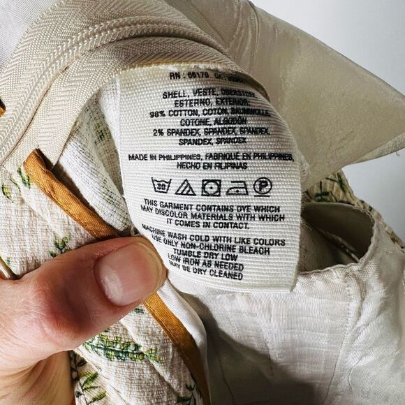 Cartonnier Women's Cream Medallion Charlie Trousers Cropped Pants Size 0 - Picture 14 of 14